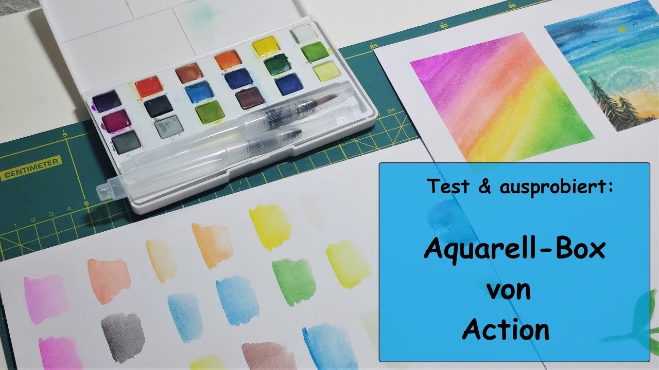 TEST Aquarell Box von Action, malen mit Wasserfarben, ausprobiert, Karten basteln und gestalten