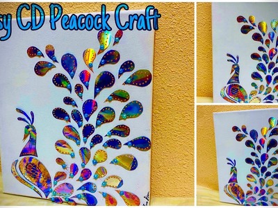 2020 Latest CD Craft Ideas - Waste CD. DVD Peacock WallHanging Craft #bestoutofwaste #cdcrafts