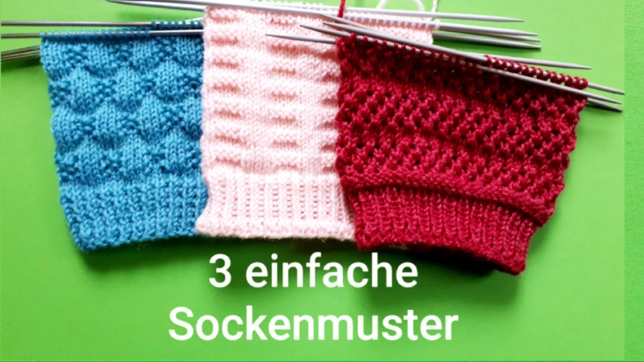 3 einfache Sockenmuster stricken