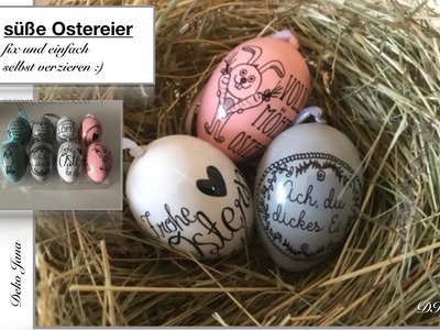 DIY: kinderleicht Ostereier selbst verzieren, Last Minute Bastelidee, Osterdeko ????. Deko Jana