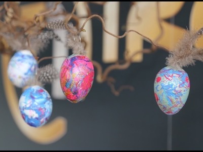 DIY Osterdeko | Basteln mit Kindern: Ostereier Färben mit Nagellack & ausgeschmückte 3D Variante