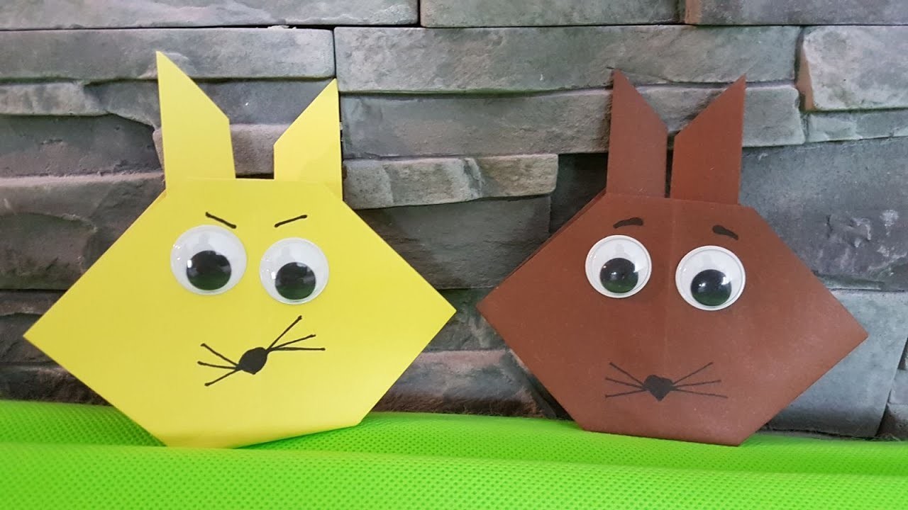 Hase aus Origami Papier falten, DIY | Osterdeko 2020 | Basteln & Gestalten | Easter Bunny
