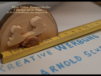 Mini Oster Baumscheibe, 2 Häschen auf der Wippe