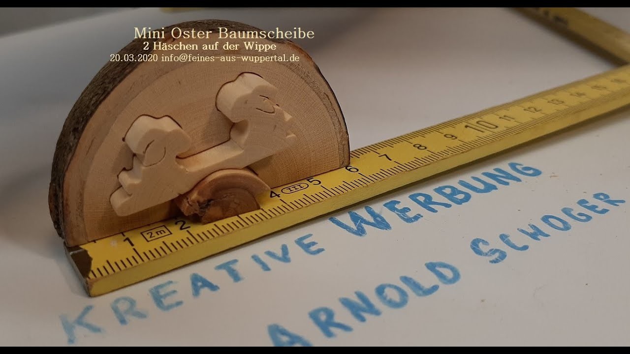 Mini Oster Baumscheibe, 2 Häschen auf der Wippe