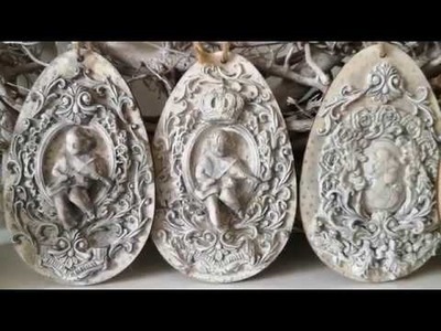 Ostereier mit Silikonformen Ornamenten Dekor