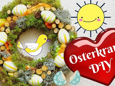Osterkranz basteln ????  Frühlingsdeko mit Ostereiern einfach selbst gemacht ???? Osterdeko DIY ???? Türkranz