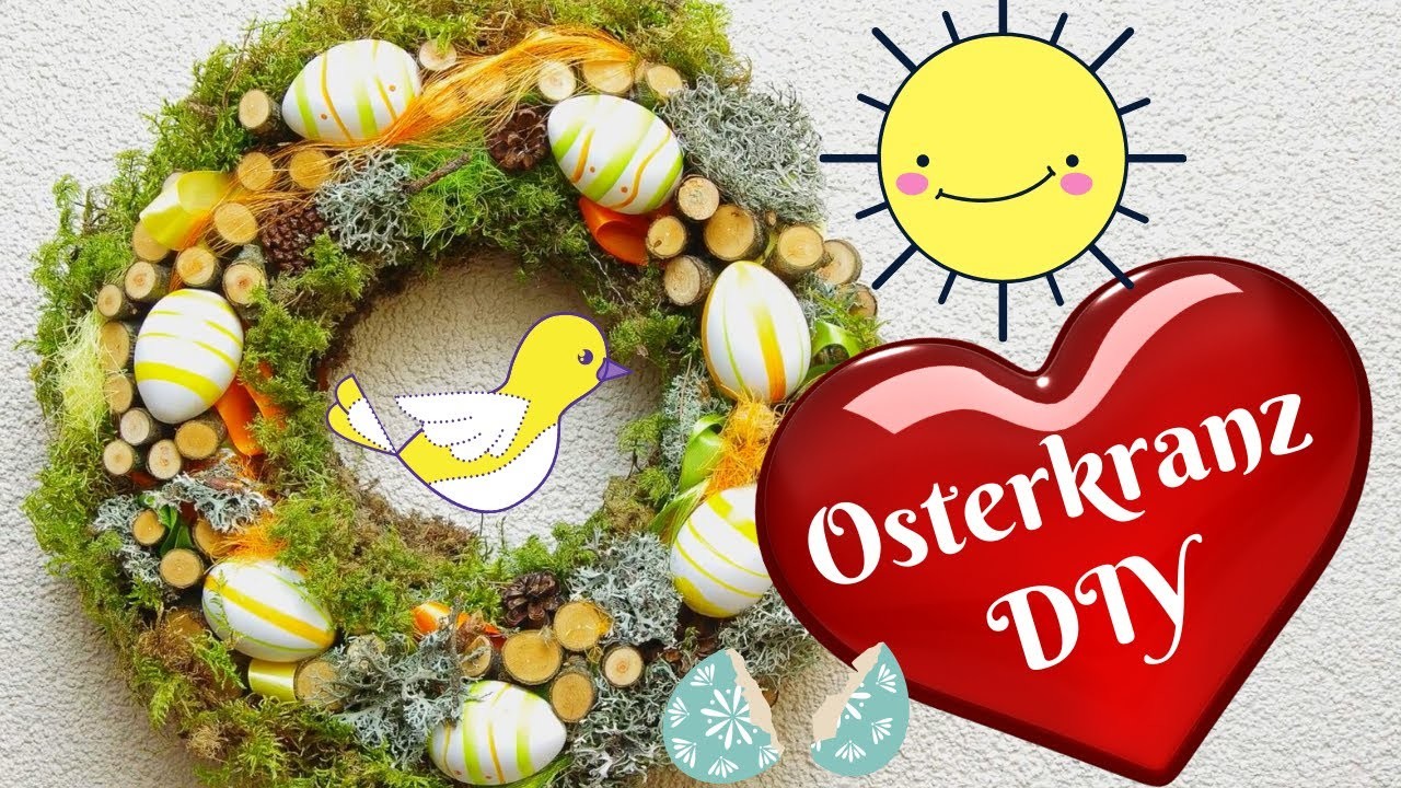Osterkranz basteln ????  Frühlingsdeko mit Ostereiern einfach selbst gemacht ???? Osterdeko DIY ???? Türkranz