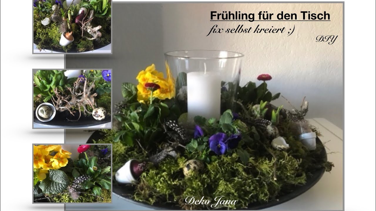 DIY: endlich Frühling ????????, frühlingshafte österliche Tischdeko für drinnen oder draußen. Deko Jana