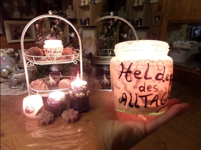 DIY: persönliche KERZEN in DEKO GLÄSER, mit guten Wünschen - Book candles #WirBleibenZuhause