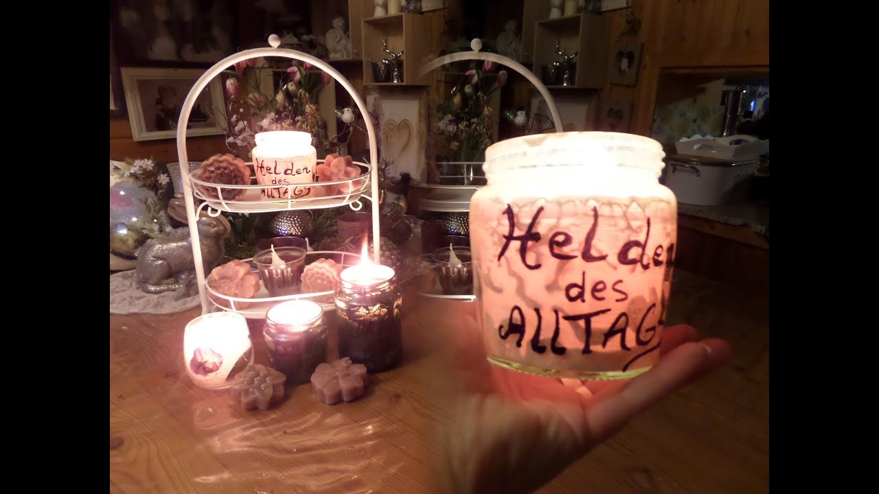DIY: persönliche KERZEN in DEKO GLÄSER, mit guten Wünschen - Book candles #WirBleibenZuhause