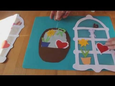 Frühlings-Fensterbild basteln für Grundschul-Kinder