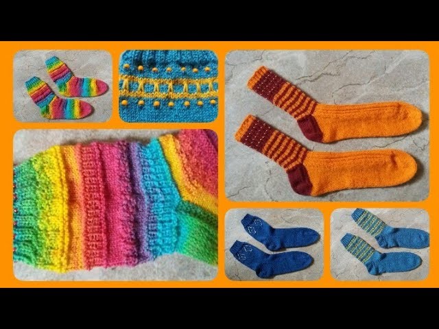 Gestrickte Socken mit Perlen und Muster * Julebuergerfee