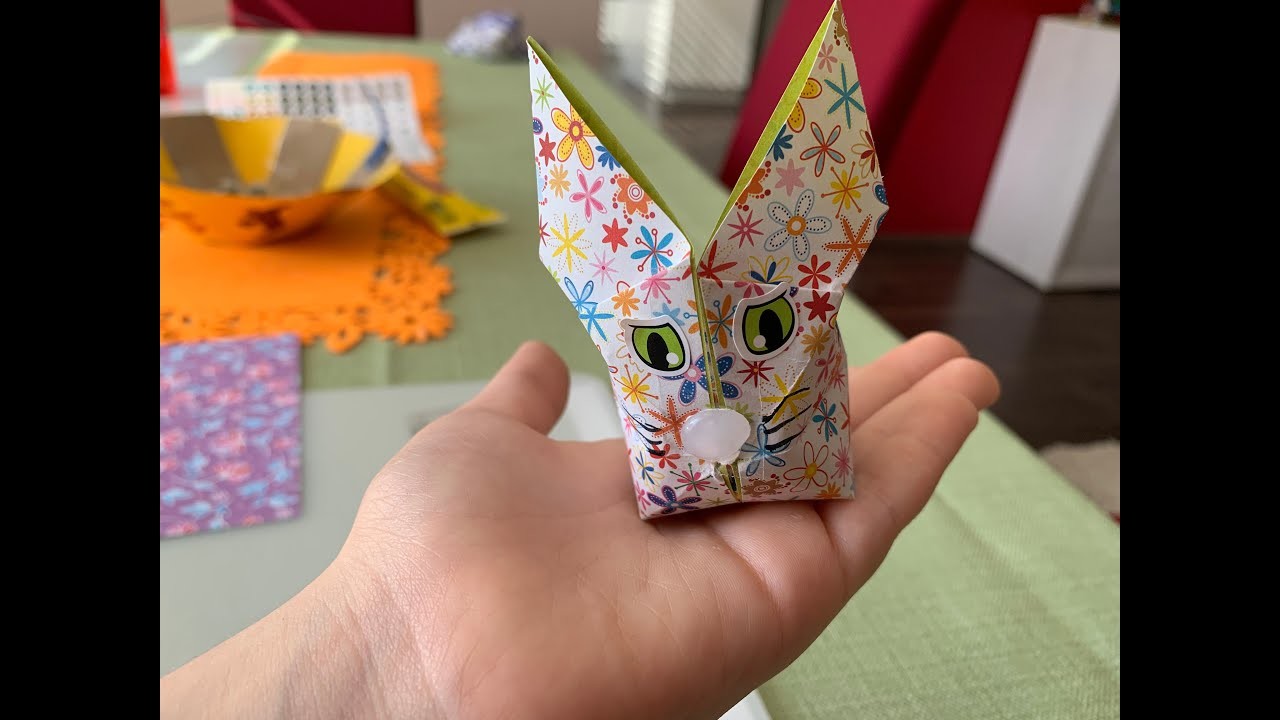 Origami Hase Basteln für Kinder