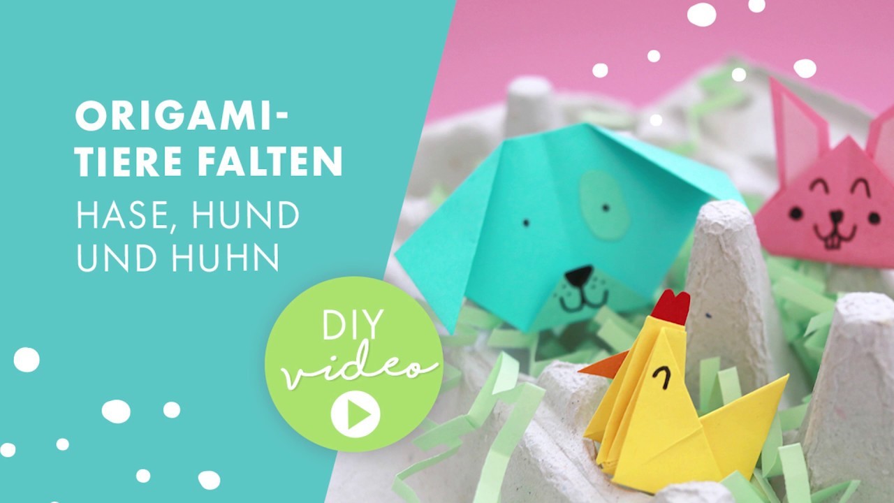 Origami-Tiere falten - Hase, Hund und Huhn