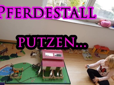 Schleich Pferdestall putzen und kleines Turnier. 