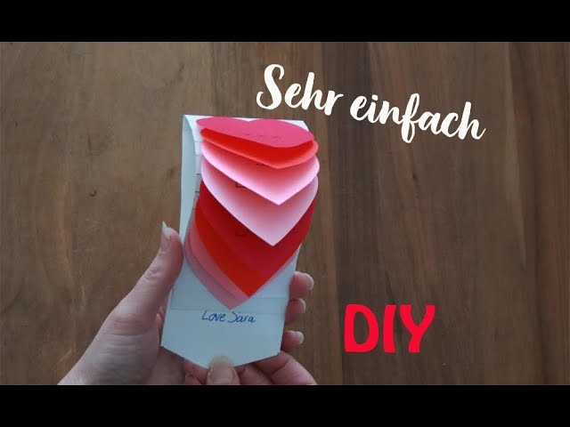 VALENTINSKARTE HERZ ❤️ LOVE LIEBE WASSERFALL KARTE ❤️ DIY SEHR EINFACH