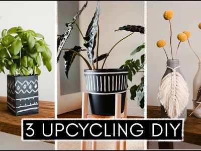 3 Upcycling Ideen - DIY Kräutertopf aus Milchtüten, Vasen aus alten Flaschen & Blumentopf bemalen