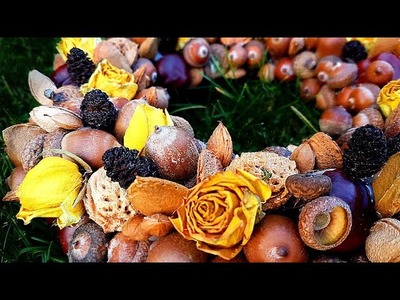 DIY - Herbstkranz ???? aus Aprikosenkernen und Nüssen basteln ✅