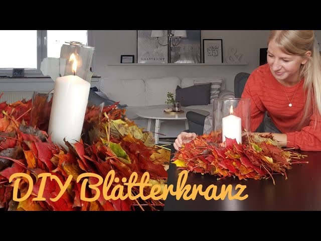 Einfacher Herbstkranz.Blätterkranz.DIY. Herbstdeko. basteln mit Kindern