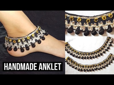 GIFT AND ART JEWELLERY | ANKLET DIY | NAVRATRI JEWELLERY, gota patti jewellery, HANDMADE JEWELLERY
