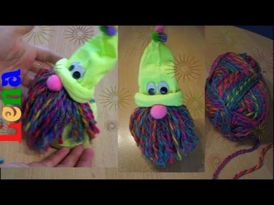 Regenbogen Socken Wichtel basteln - How to make Rainbow Sock Gnome DIY - Гном из носка без шитья