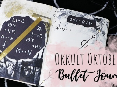 Runen, monde, hexenzeichen. okkultes scrapbooking bullet journal planer setup oktober 2019