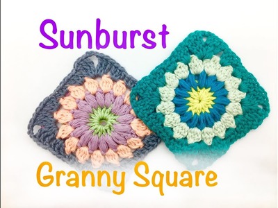 Sunburst Granny Square häkeln. Blumen Granny Square