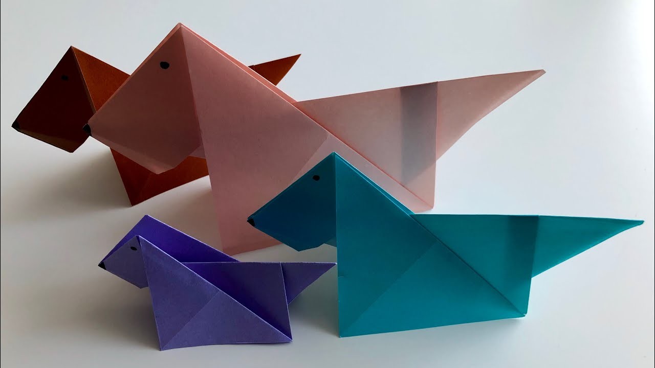 Bastelideen für Kinder - Origami Hund basteln - DIY Origami Dog ????