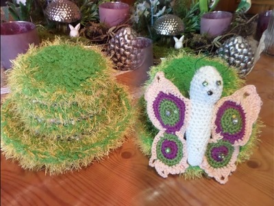 DIY-HÄKELN - süßer SCHMETTERLING häkeln - :)) für den KLOPAPIER-HUT & MEHR