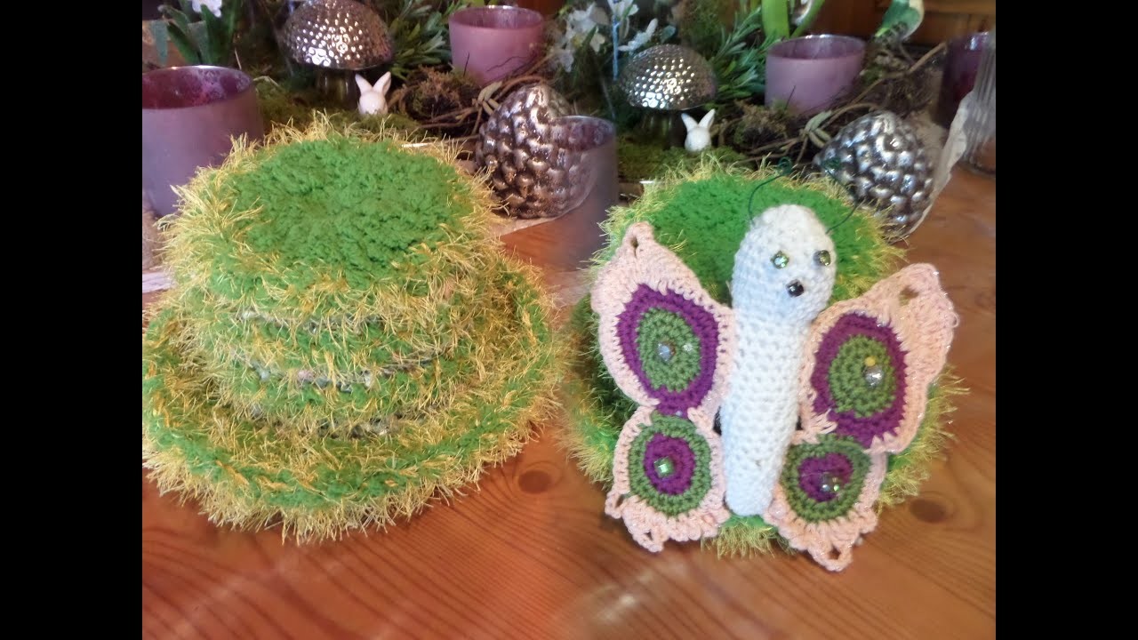 DIY-HÄKELN - süßer SCHMETTERLING häkeln - :)) für den KLOPAPIER-HUT & MEHR