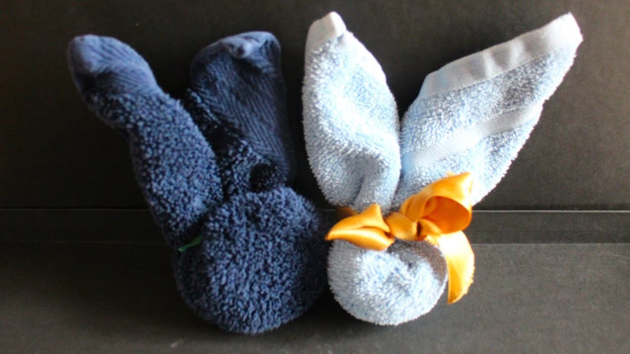 Handtuch falten: 'Osterhase' für Ostern, Geburtstag & Muttertag W+
