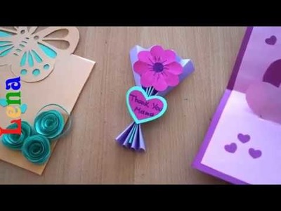 Karte zum Muttertag basteln - How to make Happy mother's day card - открытка на день матери