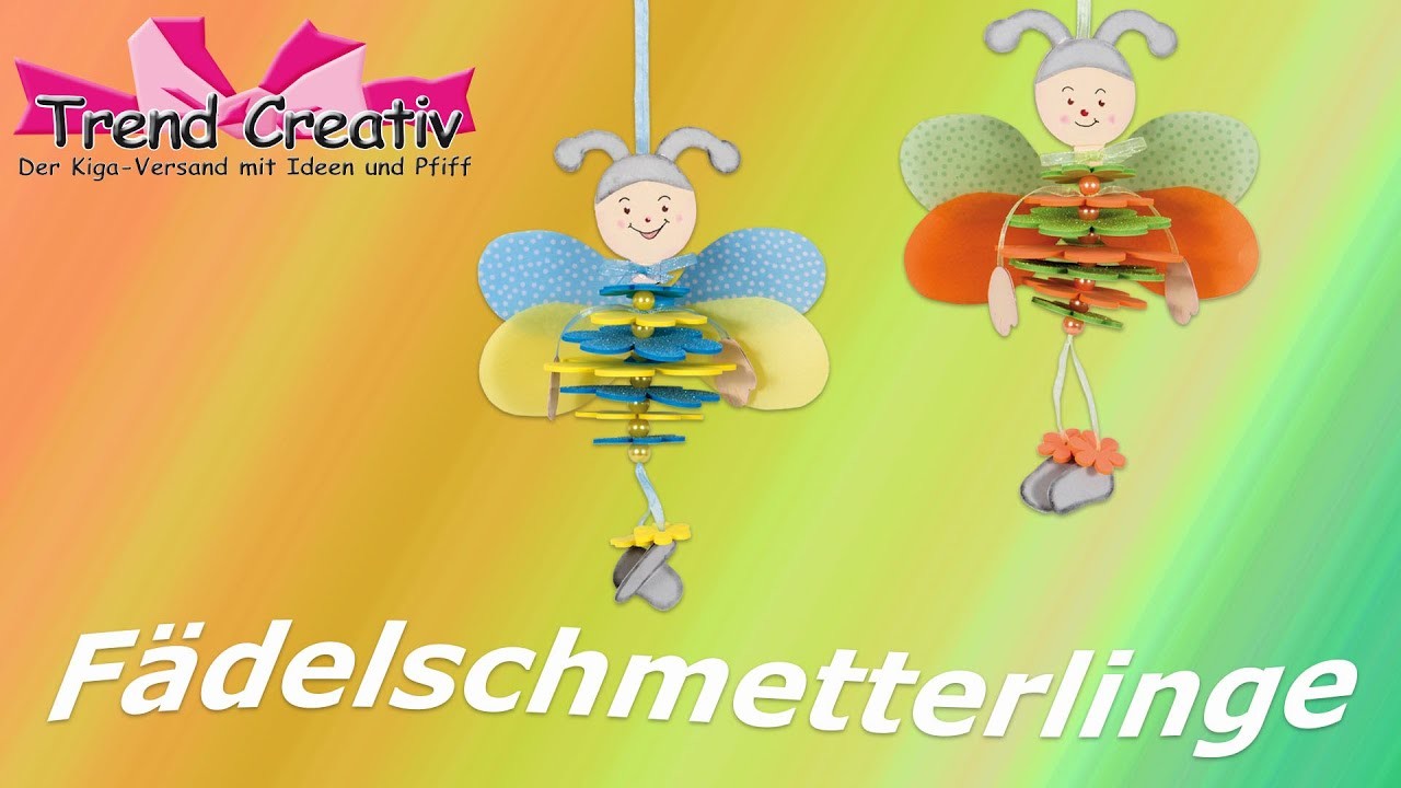 Kreativpaket Fädelschmetterling. basteln mit Kinder. Bastelideen Frühling