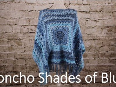 Poncho Shades of blue