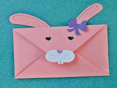 Basteln: Umschlag Hase selber machen. Basteln mit Papier. Ostern. Origami