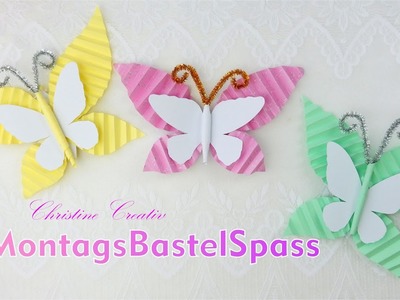 #MontagsBastelSpass ???? FensterDeko ????  Schmetterlinge PaperArt #ChristineCreativ