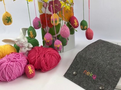 Neko Bambus Flex | Ostereier stricken mit Hasen-Muster