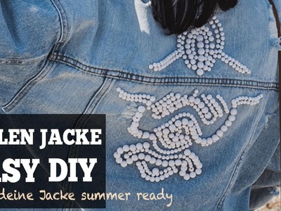 Perlen Jeansjacke einfach selber machen | Einfaches DIY Trift Flip