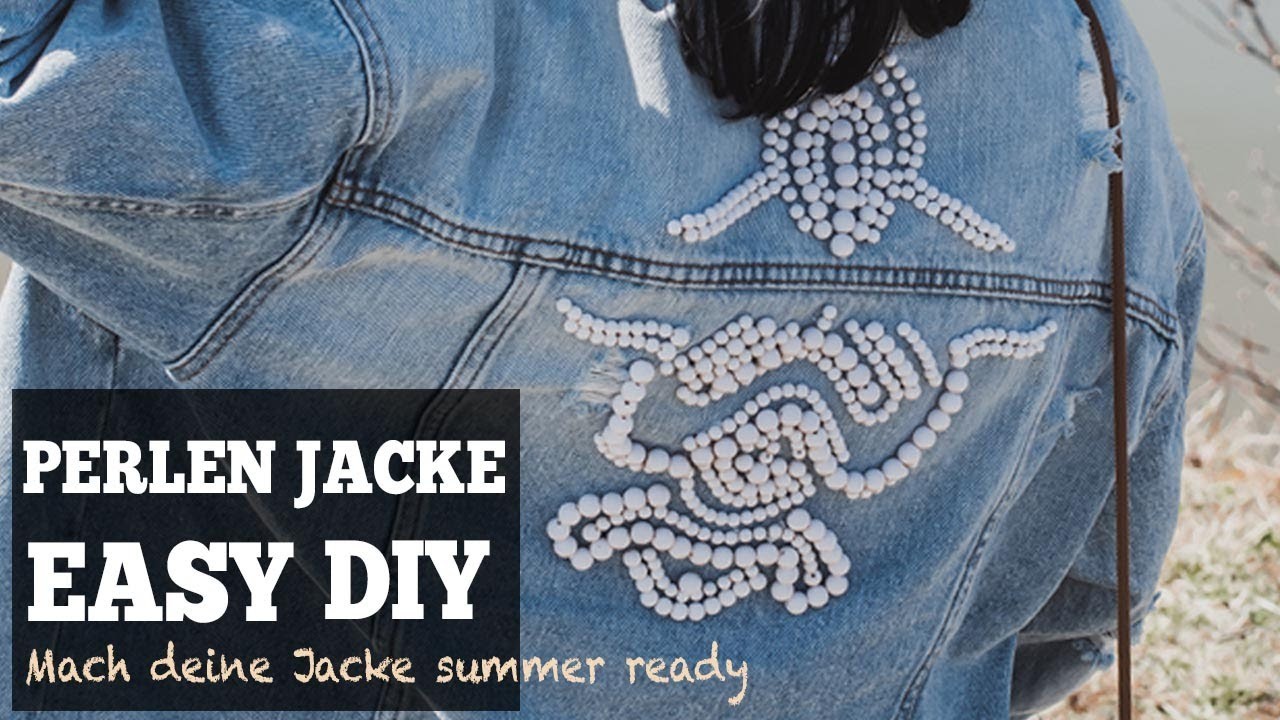 Perlen Jeansjacke einfach selber machen | Einfaches DIY Trift Flip
