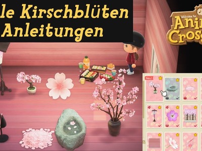 Alle 14 Kirschblüten Anleitungen  Animal Crossing New Horizons ACNH Bastelanleitungen Recipes Sakura