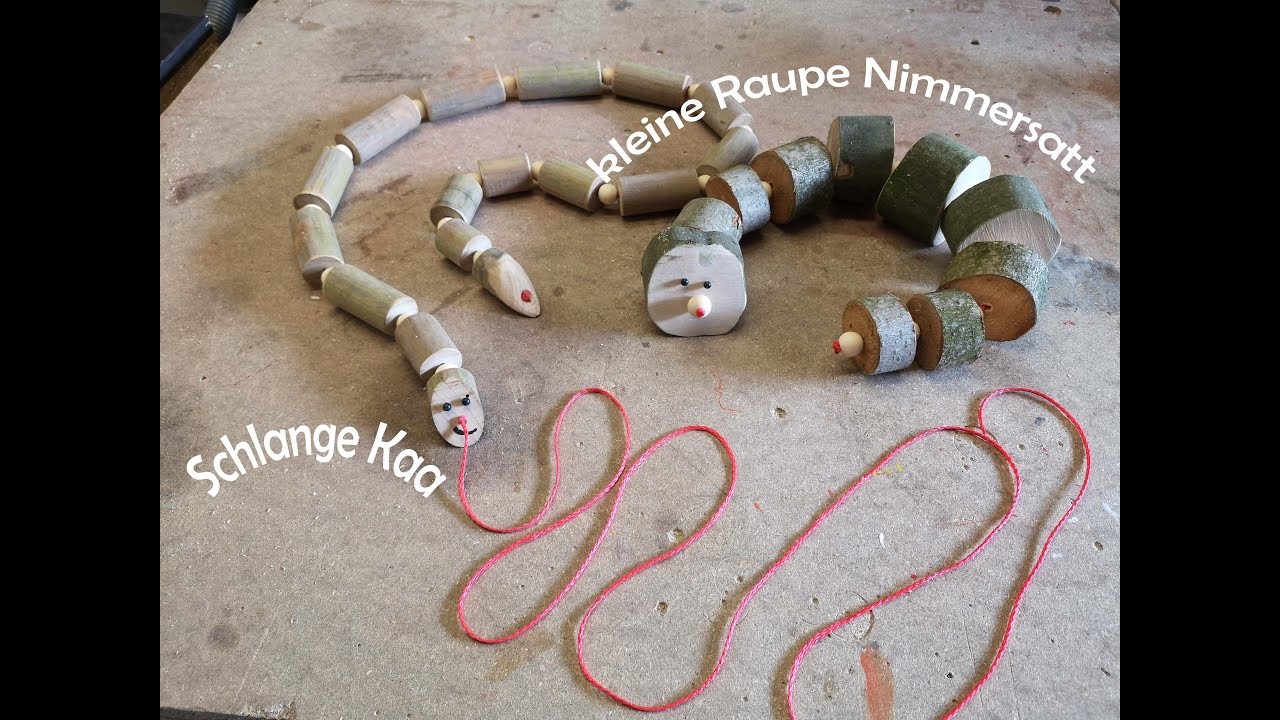 Basteln gegen den Corona-Koller - kleine Raupe Nimmersatt.Schlange Kaa