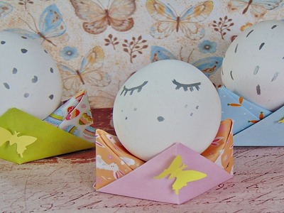 Basteln: Origami Oster Eierbecher selber machen. Basteln mit Papier. Papier falten