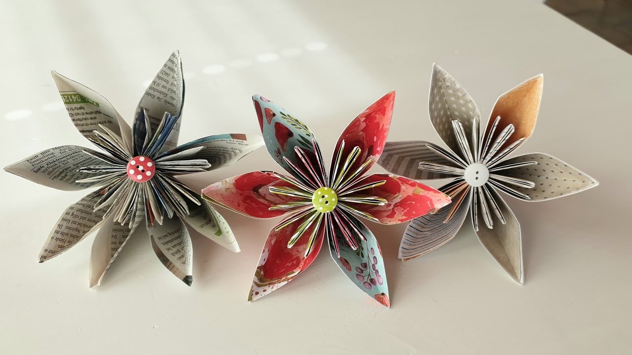 Blumen aus Papier DIY Basteln mit Kindern Papierblumen GONIS