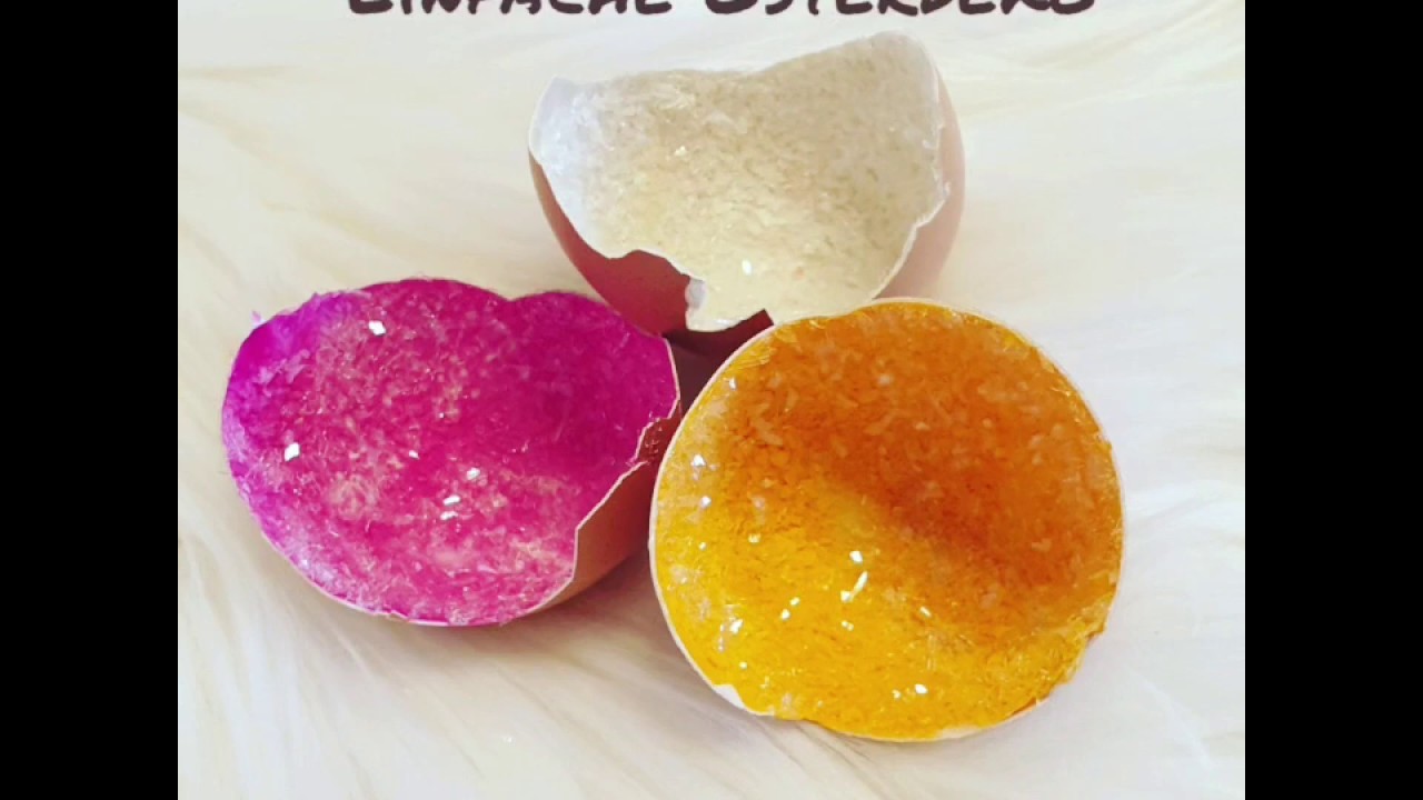 DIY Einfache Osterdeko Glitzernde Eierschalen Dekoidee GONIS Gonidecor Eiskristall Kinder
