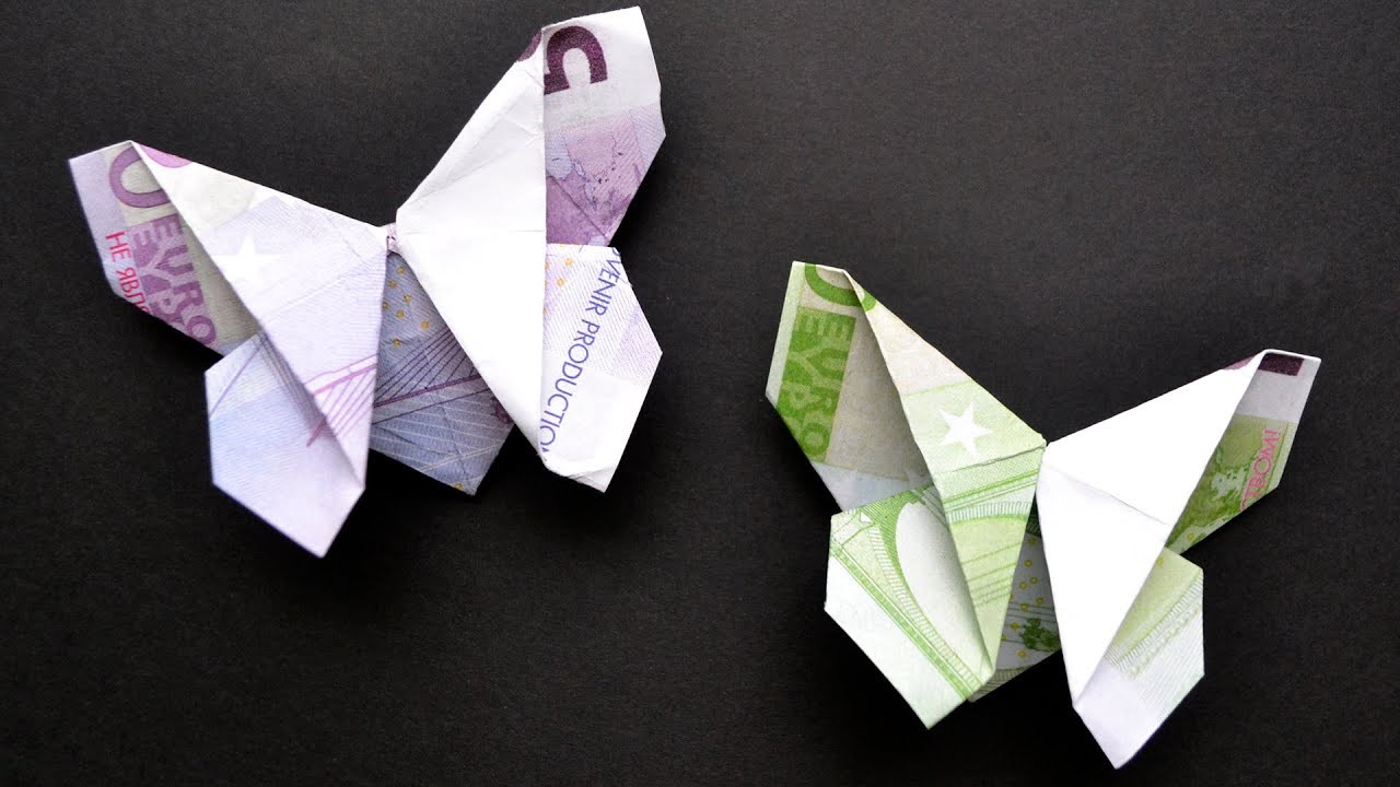 Origami LESEZEICHEN "Schmetterling" Euro Geldschein | Money Origami BOOKMARK "Butterfly" | Tutorial