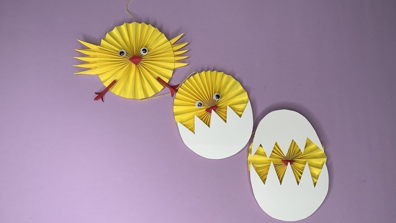 Ostergirlande mit Küken aus Papier selber machen | Kreative DIY Idee für Ostern