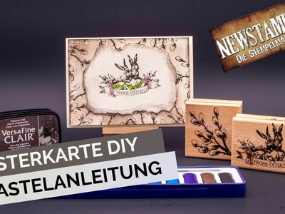 Osterkarte "Frohe Ostern" Bastelanleitung mit Papier und Stempel - Karte selber basteln DIY Tutorial