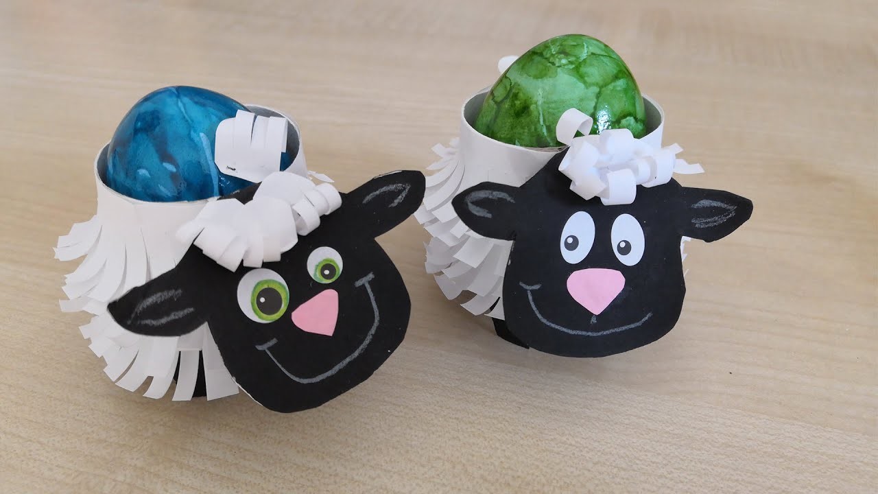 Schäfchen-Eierbecher DIY selber basteln (Variante 2)