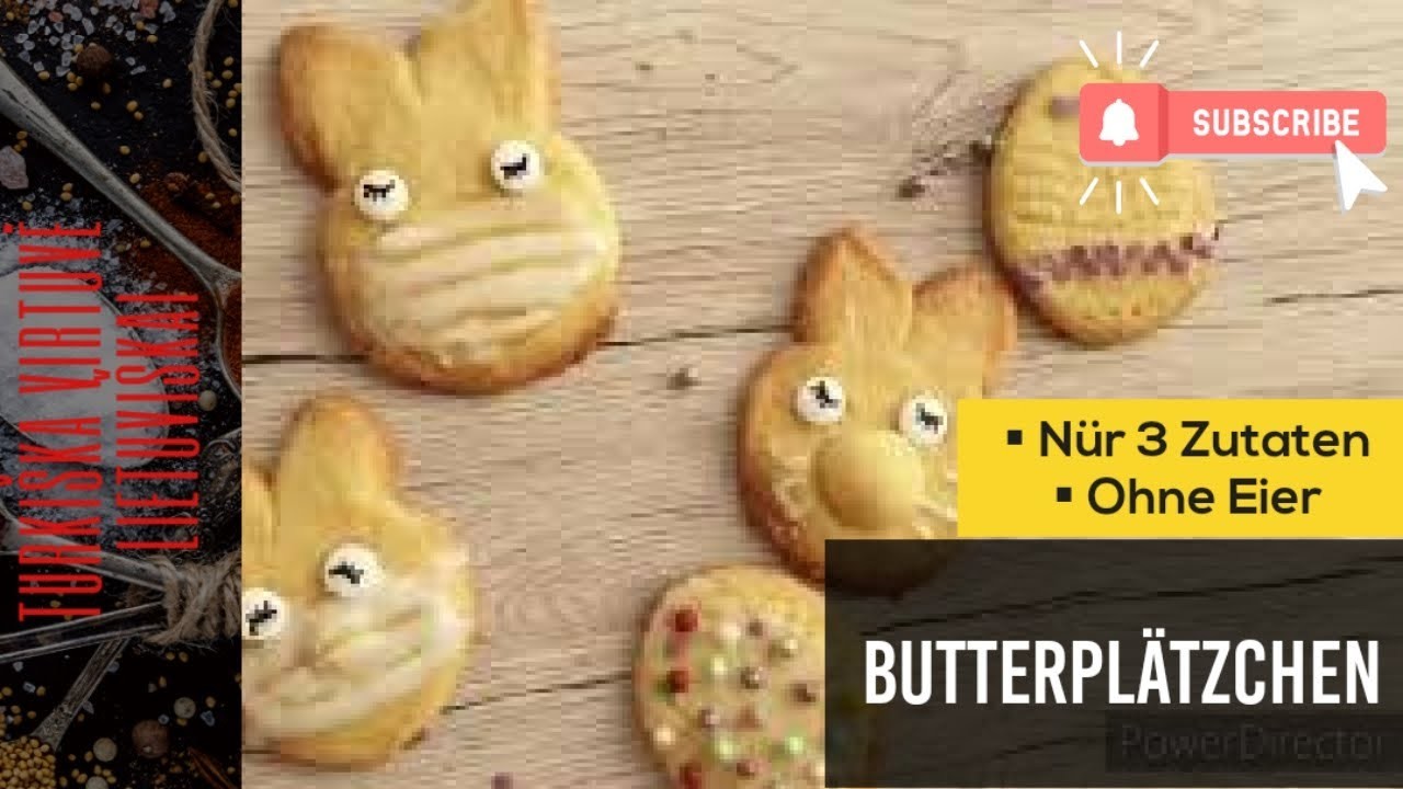 Butterplätzchen mit Kindern backen.Nur 3 Zutaten.ohne Förmchen.Osternbacken. Osterhase im karantine