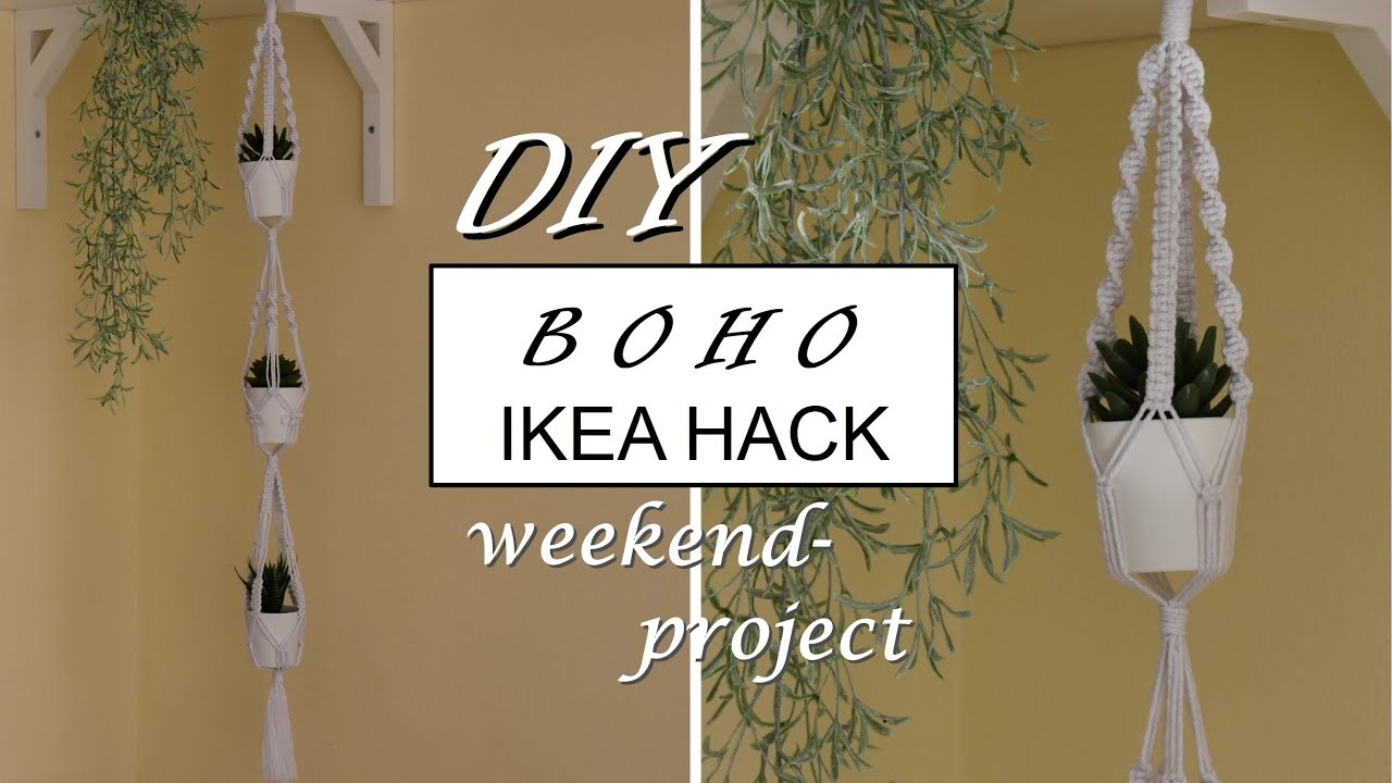DIY IKEA HACK Boho weekend-project Basic Beginner Knots - Makramee Hängeampel, macrame plant hanger